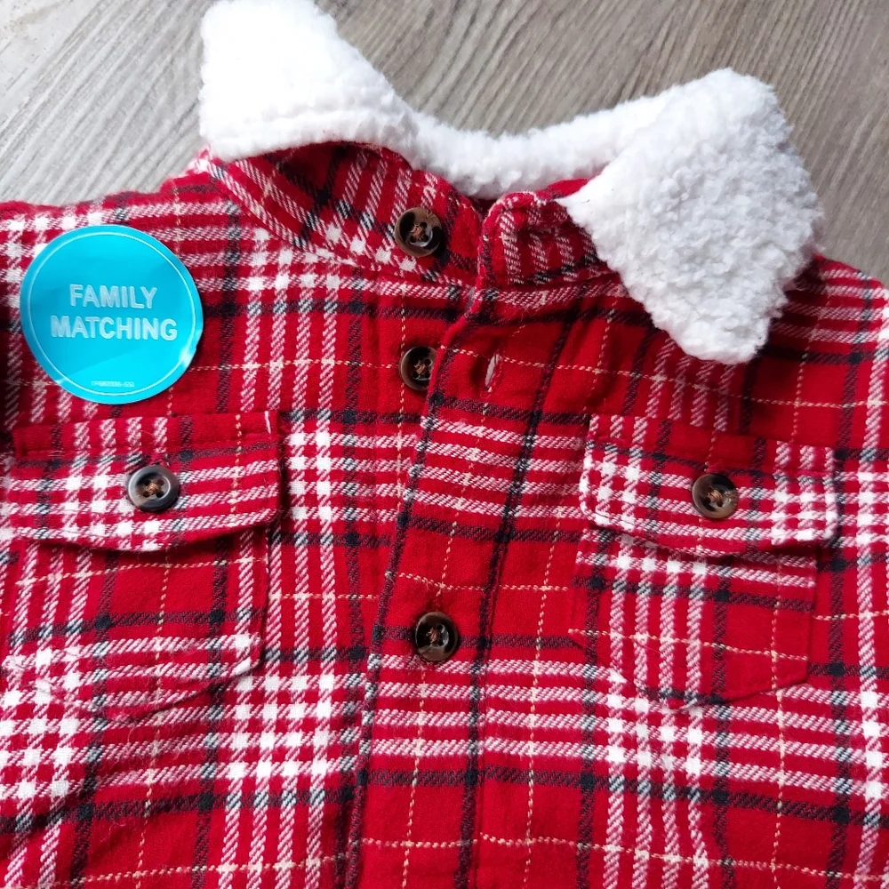 Carter's Outfit Set of 3M Buffalo Plaid Red and White Jacket and Pants